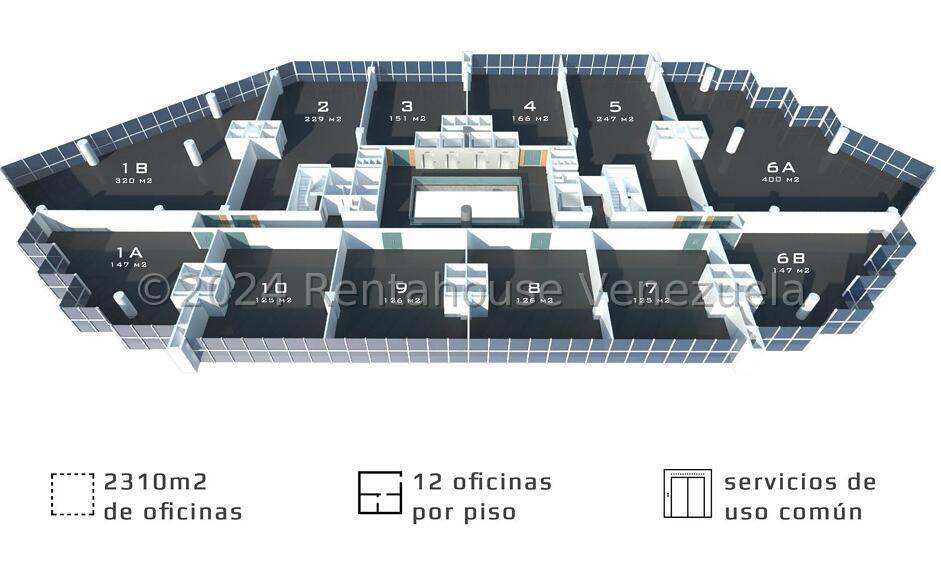 Oficina de 126 m² en Los Naranjos del Cafetal, Caracas